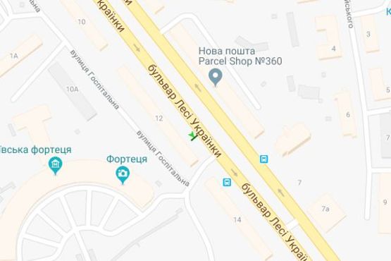 Схема рекламной плоскости по адресу Лесі Українки бульв., 12