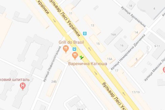 Схема рекламної площини за адресою Лесі Українки бульв., 24 (м-н "Nike")