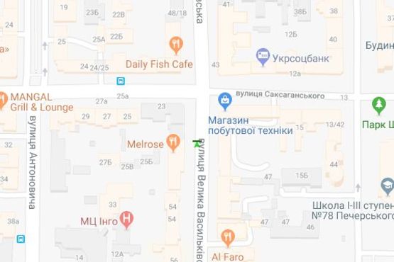 Схема рекламної площини за адресою Велика Васильківська вул., 52