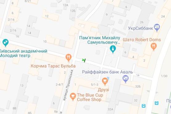 Схема рекламної площини за адресою Прорізна вул., 8