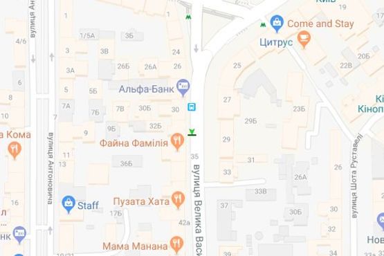 Схема рекламной плоскости по адресу Велика Васильківська вул., .32 А