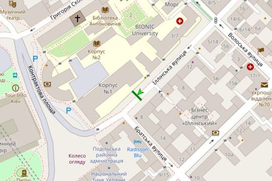 Схема рекламної площини за адресою Іллінська вул., 8 навпроти