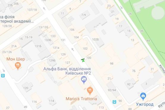 Схема рекламной плоскости по адресу Саксаганського вул., 102 (№1)