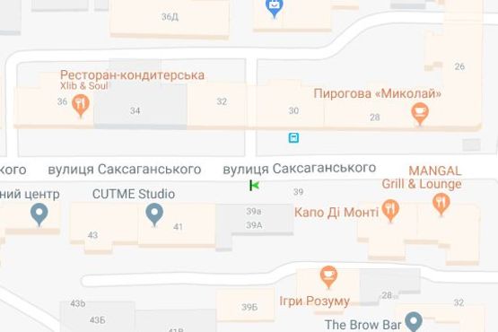 Схема рекламної площини за адресою Саксаганського вул., 39А