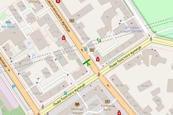 Схема рекламної площини за адресою Саксаганського вул., 111