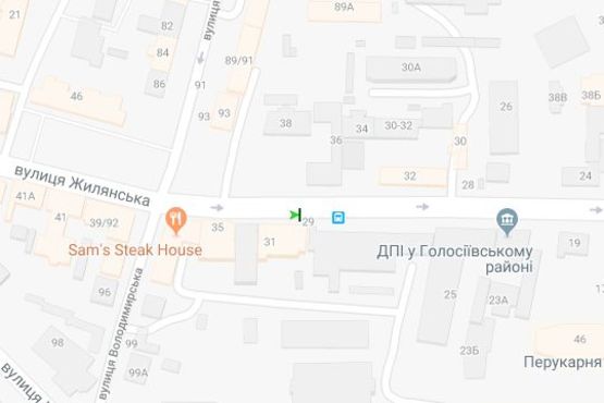 Схема рекламной плоскости по адресу Жилянська вул., 31 (№1)