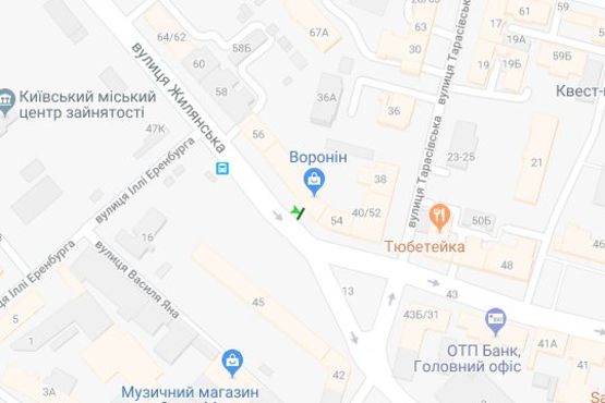 Схема рекламної площини за адресою Жилянська вул., 54