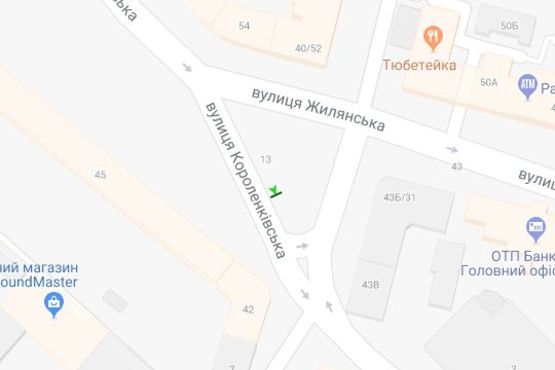 Схема рекламної площини за адресою Короленківська вул., ./вул.Тарасівська (в направл. вул. Казимира Малевича)