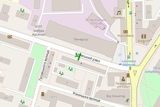 Схема рекламної площини за адресою Кловський узвіз, 24 №1