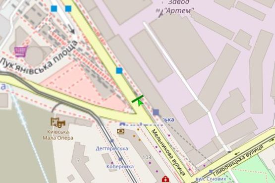 Схема рекламної площини за адресою Мельникова вул., 2/10