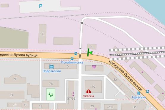 Схема рекламної площини за адресою Набережно-Лугова вул., 4