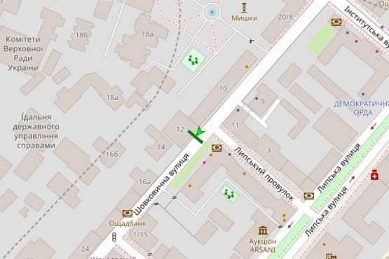 Схема рекламной плоскости по адресу Шовковична вул., 12