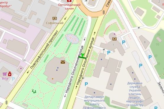 Схема рекламной плоскости по адресу Народного ополчення вул., 5-А, розподілювач