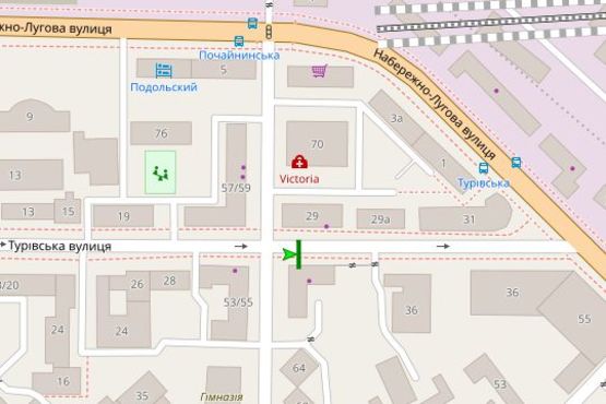 Схема рекламної площини за адресою Турівська вул., 32