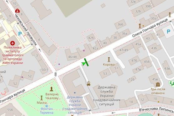 Схема рекламної площини за адресою Олеся Гончара вул., 53