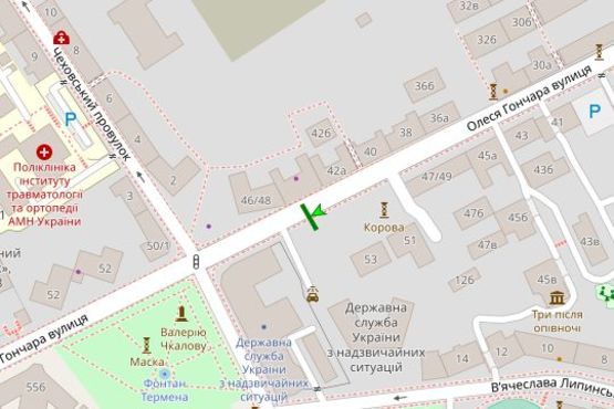 Схема рекламної площини за адресою Олеся Гончара вул., 53