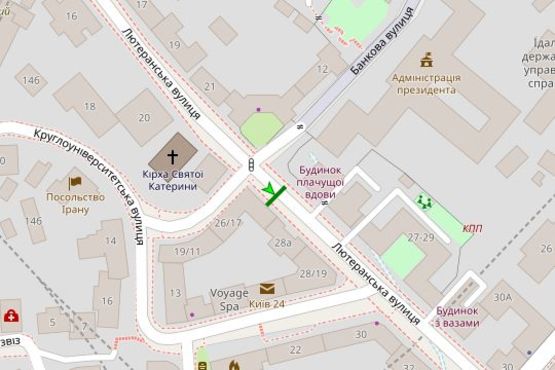 Схема рекламної площини за адресою Лютеранська вул., 26/17