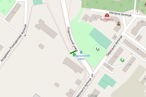 Схема рекламної площини за адресою Подільський узвіз, 8, навпроти