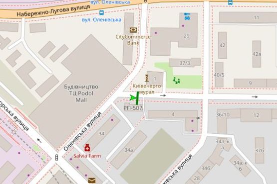 Схема рекламної площини за адресою Турівська вул., 4