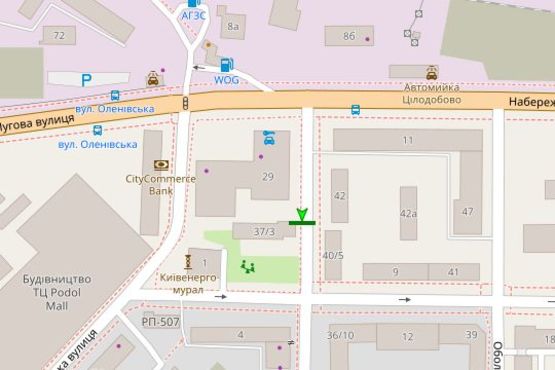 Схема рекламної площини за адресою Юрківська вул., 37