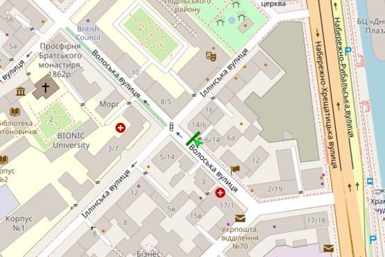 Схема рекламной плоскости по адресу Волоська вул., 6/16 Б