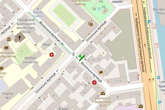 Схема рекламної площини за адресою Волоська вул., 6/16 Б