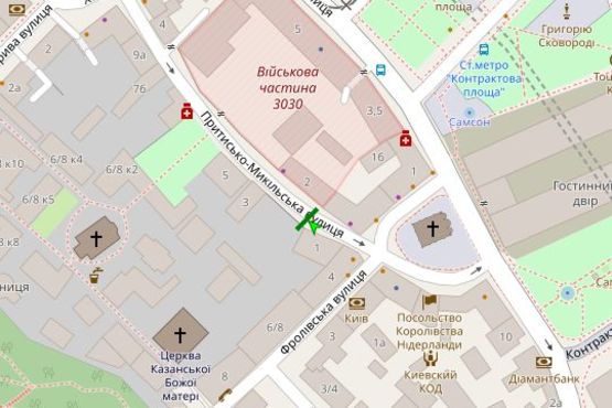 Схема рекламной плоскости по адресу Притисько-Микільська вул., 1