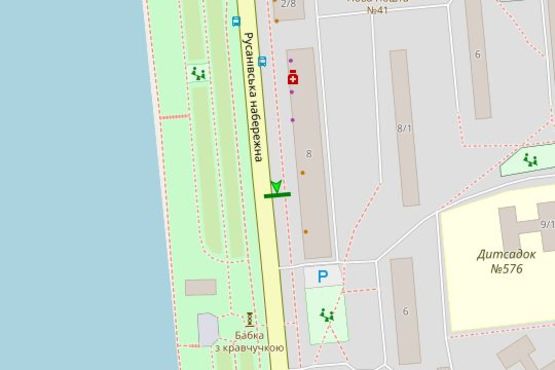 Схема рекламної площини за адресою Русанівська наб., 8, №1