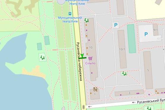 Схема рекламної площини за адресою Русанівська наб., 10, №2
