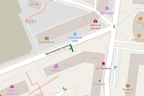 Схема рекламной плоскости по адресу Мечникова вул., 22