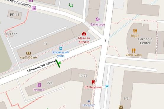 Схема рекламной плоскости по адресу Мечникова вул., 22