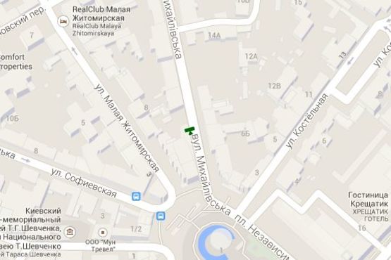 Схема рекламной плоскости по адресу Михайлівська вул., 1