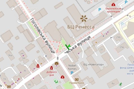 Схема рекламной плоскости по адресу Бульварно-Кудрявська вул., 26