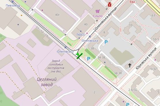 Схема рекламної площини за адресою Кирилівська вул., 38