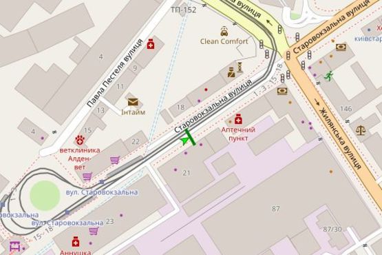 Схема рекламной плоскости по адресу Старовокзальна вул., 21