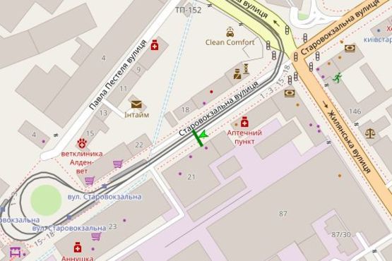 Схема рекламной плоскости по адресу Старовокзальна вул., 21