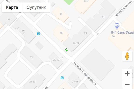 Схема рекламной плоскости по адресу Почайнинська вул., 16/27