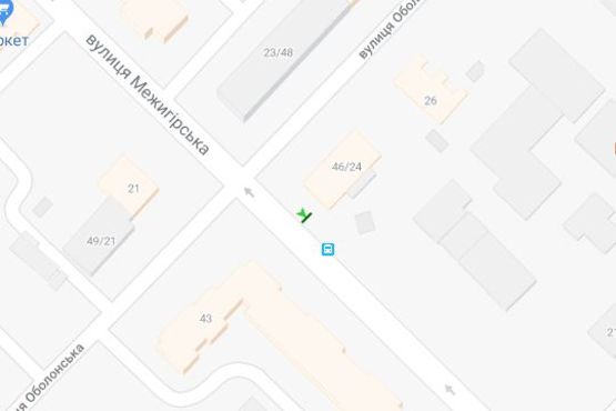 Схема рекламної площини за адресою Межигірська вул., 46/24