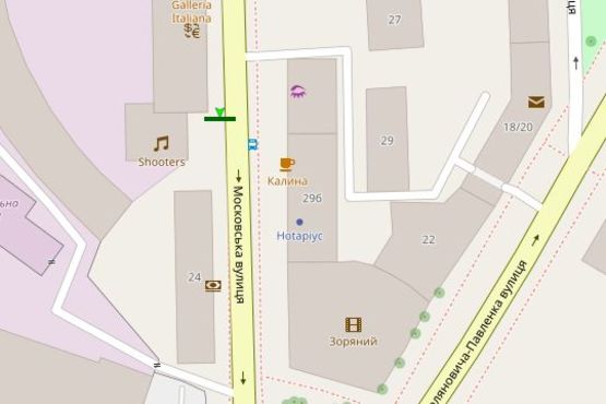 Схема рекламної площини за адресою Московська вул., 22