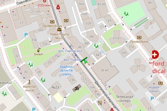 Схема рекламной плоскости по адресу Дмитрівська вул., 46