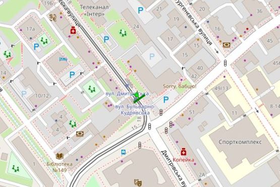 Схема рекламной плоскости по адресу Дмитрівська вул., 18/24