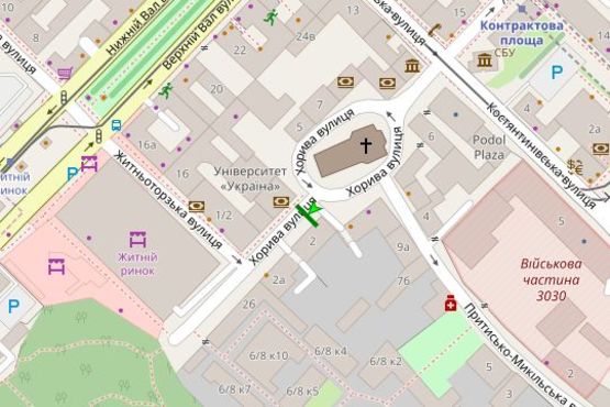 Схема рекламної площини за адресою Хорива вул., 2