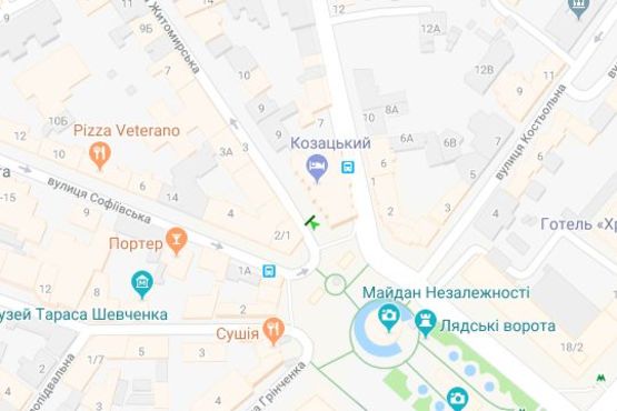 Схема рекламної площини за адресою Мала Житомирська вул. - Незалежності майдан