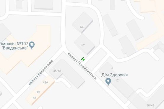 Схема рекламной плоскости по адресу Почайнинська вул., 62