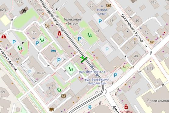 Схема рекламної площини за адресою Дмитрівська вул., 3-7