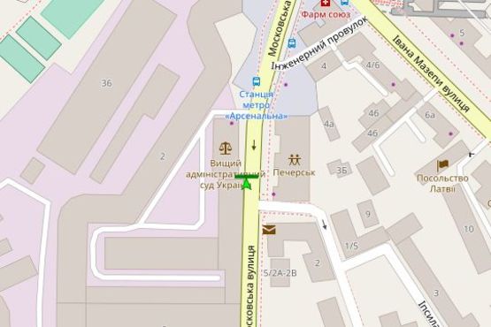 Схема рекламной плоскости по адресу Московська вул., 8