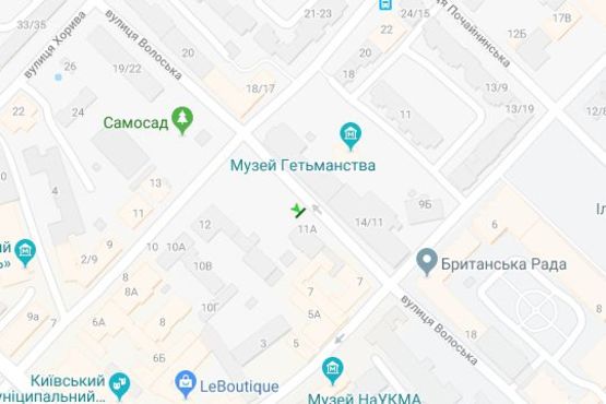 Схема рекламної площини за адресою Волоська вул., 11-А