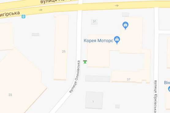 Схема рекламной плоскости по адресу Оленівська вул., 25 навпроти