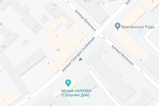 Схема рекламной плоскости по адресу Григорія Сковороди вул., 7 навпроти