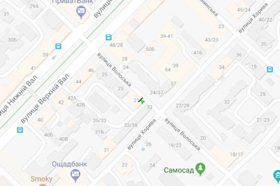 Схема рекламної площини за адресою Волоська вул., 21